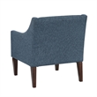 Pemberly Row Button Tufted Accent Armchair in Blue Polyester with Brown Legs