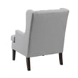 Pemberly Row Button Tufted Accent Wing Armchair in Light Gray Polyester