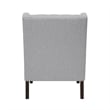 Pemberly Row Button Tufted Accent Wing Armchair in Light Gray Polyester