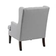 Pemberly Row Button Tufted Accent Wing Armchair in Light Gray Polyester