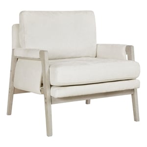 Pemberly Row Accent Armchair with Removable Cushion Cover in Soft Ivory
