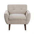 Pemberly Row Accent Armchair in Light Brown Velvet with Tufted Back and Legs