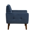 Pemberly Row Accent Armchair in Navy Blue Velvet with Tufted Back and Legs