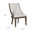 Pemberly Row Armchair Set of 2 Semi Deconstructed in Beige with Gold Metal