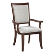 Pemberly Row Armchair Set of 2 with Dark Walnut Inlay in Cherry Wood Beige