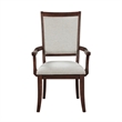 Pemberly Row Armchair Set of 2 with Dark Walnut Inlay in Cherry Wood Beige