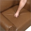 Pemberly Row 79 Inch Sofa with Rolled Arms in Mid Century Brown Faux Leather
