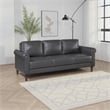 Pemberly Row 79 Inch Sofa with Rolled Arms in Dark Gray Faux Leather