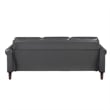 Pemberly Row 79 Inch Sofa with Rolled Arms in Dark Gray Faux Leather