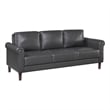 Pemberly Row 79 Inch Sofa with Rolled Arms in Dark Gray Faux Leather