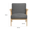 Pemberly Row Accent Club Armchair in Soft Dark Gray with Natural Brown Wood