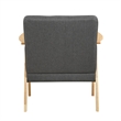 Pemberly Row Accent Club Armchair in Soft Dark Gray with Natural Brown Wood