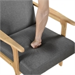 Pemberly Row Accent Club Armchair in Soft Dark Gray with Natural Brown Wood