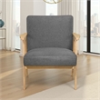 Pemberly Row Accent Club Armchair in Soft Dark Gray with Natural Brown Wood