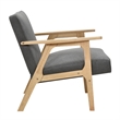 Pemberly Row Accent Club Armchair in Soft Dark Gray with Natural Brown Wood