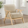 Pemberly Row Accent Club Armchair in Light Brown Textured Solid Rubberwood