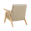 Pemberly Row Accent Club Armchair in Light Brown Textured Solid Rubberwood