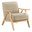 Pemberly Row Accent Club Armchair in Light Brown Textured Solid Rubberwood
