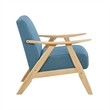 Pemberly Row Accent Club Armchair in Blue Textured with Solid Rubberwood Frame