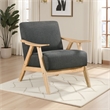 Pemberly Row Accent Club Armchair in Dark Gray Textured Solid Rubberwood Frame