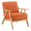 Pemberly Row Accent Club Armchair in Orange Textured with Solid Rubberwood Frame