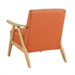 Pemberly Row Accent Club Armchair in Orange Textured with Solid Rubberwood Frame