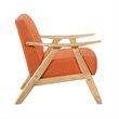 Pemberly Row Accent Club Armchair in Orange Textured with Solid Rubberwood Frame