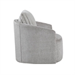 Pemberly Row Swivel Armchair in Gray Chenille with Large Corduroy Back Pillow