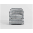 Pemberly Row Swivel Armchair in Blue and White Geometric Pattern Fabric