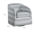 Pemberly Row Swivel Armchair in Blue and White Geometric Pattern Fabric