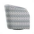 Pemberly Row Swivel Armchair in Blue and White Geometric Pattern Fabric