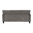Pemberly Row 79 Inch Sofa in Taupe Gray Fabric with Black Tapered Wood Legs