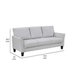 Pemberly Row 79 Inch Sofa in Light Gray Fabric with Black Tapered Wood Legs