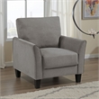 Pemberly Row 34 Inch Sofa Armchair in Taupe Gray with Black Tapered Wood Legs