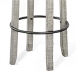 Pemberly Row Swivel Barstool Set of 2 in Gray Faux Leather and Mahogany Wood