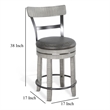 Pemberly Row Swivel Counter Stool Chair Set of 2 in Faux Leather Gray Mahogany