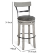 Pemberly Row Swivel Barstool Chair Set of 2 in Faux Leather Gray Mahogany