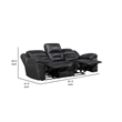 Pemberly Row Manual Double Reclining Sofa in Pillow Tufted Black Microfiber