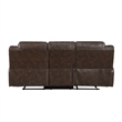 Pemberly Row Manual Double Reclining Sofa in Dark Brown Pillow Tuft Microfiber