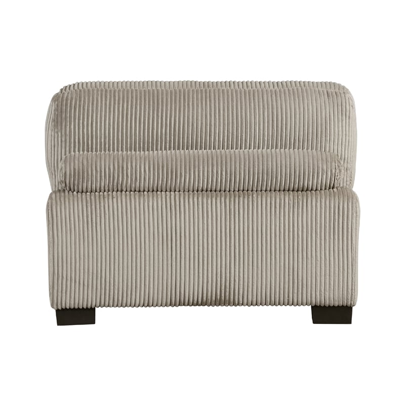Pemberly Row 45 Inch Modular Armless Chair with Lumbar Pillow in Taupe Gray
