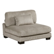 Pemberly Row 45 Inch Modular Armless Chair with Lumbar Pillow in Taupe Gray