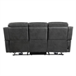 Pemberly Row 82 Inch Power Recline Sofa in Dark Gray Microfiber with USB Ports