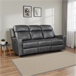 Pemberly Row 82 Inch Power Recline Sofa in Dark Gray Microfiber with USB Ports