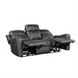 Pemberly Row 82 Inch Power Recline Sofa in Dark Gray Microfiber with USB Ports