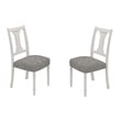 Pemberly Row 5 Piece Dining Table and Chair Set Fiddleback Round Top in Gray