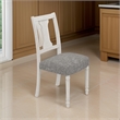 Pemberly Row 19 Inch Dining Side Chair Set of 2 Fiddleback in Gray Linen