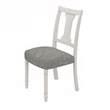 Pemberly Row 19 Inch Dining Side Chair Set of 2 Fiddleback in Gray Linen