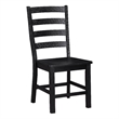 Pemberly Row Side Chair Set of 2 with Ladder Back Farmhouse Style in Black