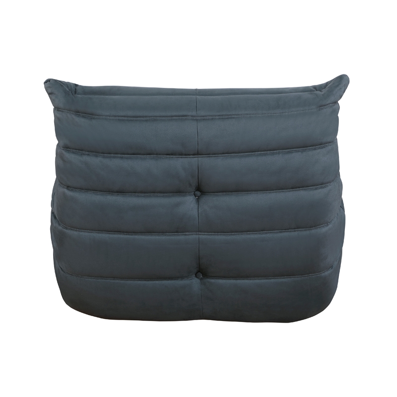 Pemberly Row Curved Accent Floor Chair in Pleated Charcoal Gray Microfiber