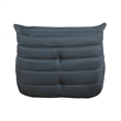 Pemberly Row Curved Accent Floor Chair in Pleated Charcoal Gray Microfiber